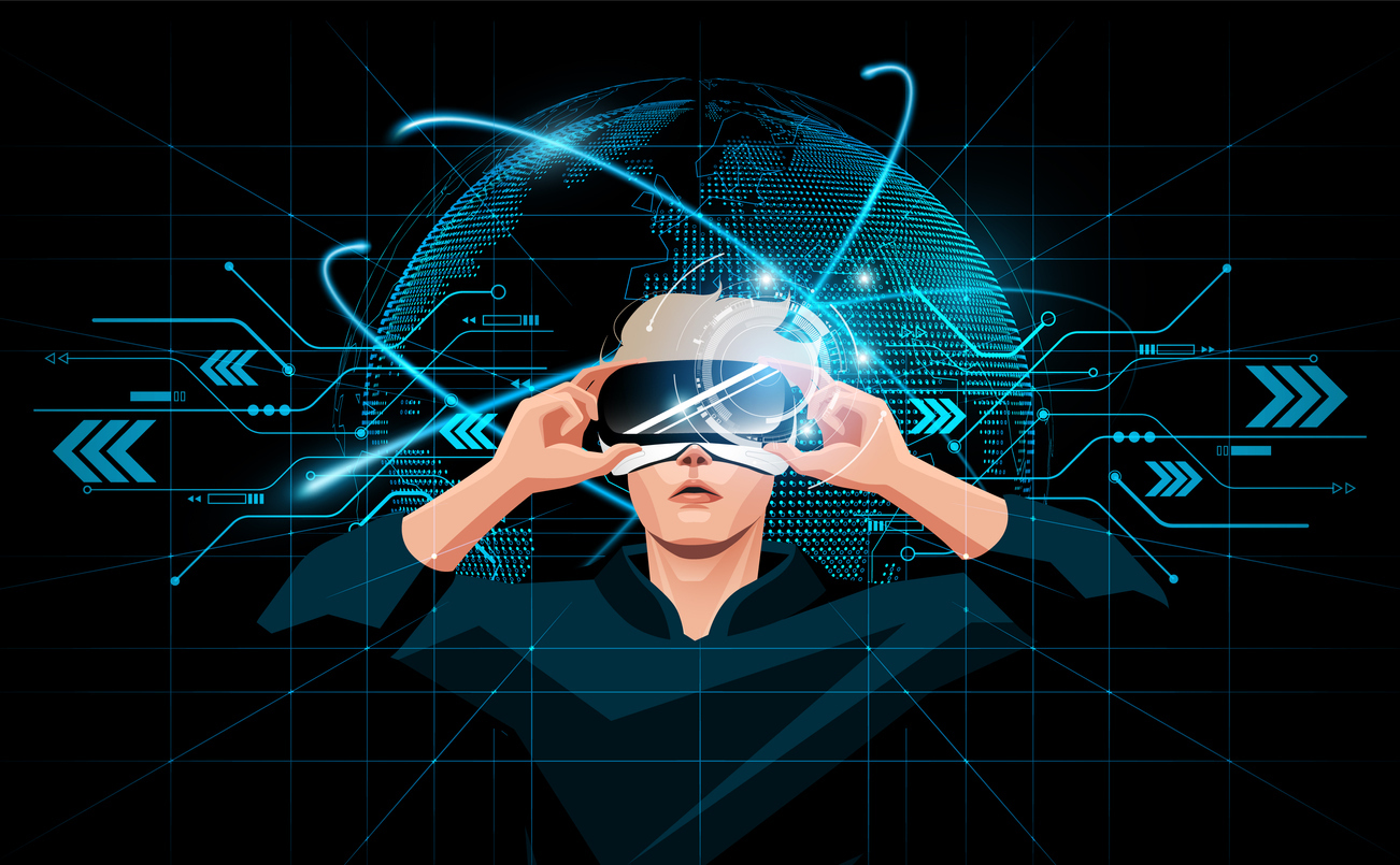 человек в VR очках