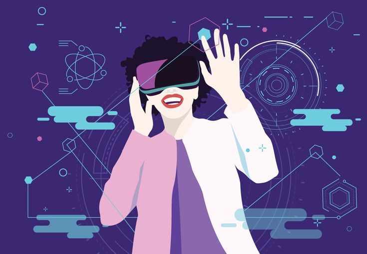 девушка в VR очках