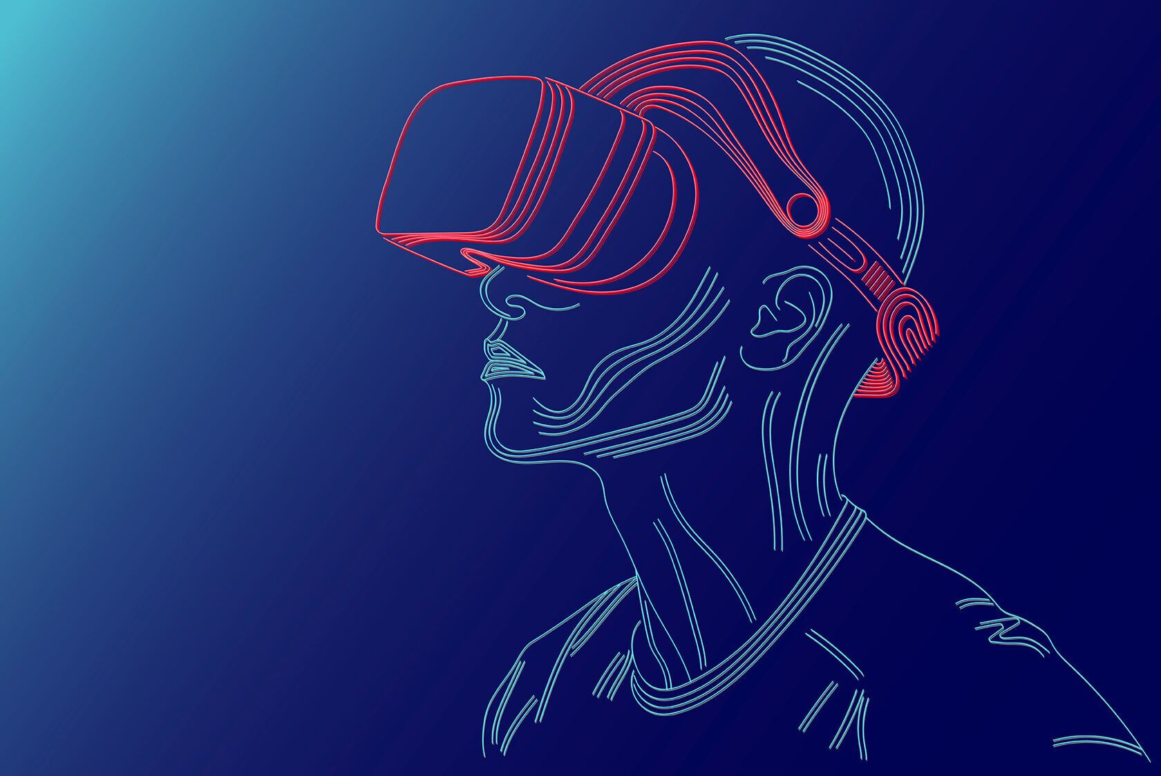 рисунок человека в vr  очках